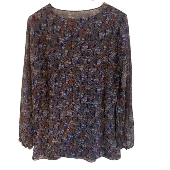 CAbi Tapestry Print Blouse Style #157 Size Medium - Picture 6 of 6